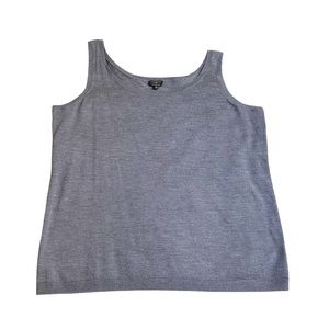 Talbots woman pure merino wool Solid gray Vest Top Sleeveless size 2X